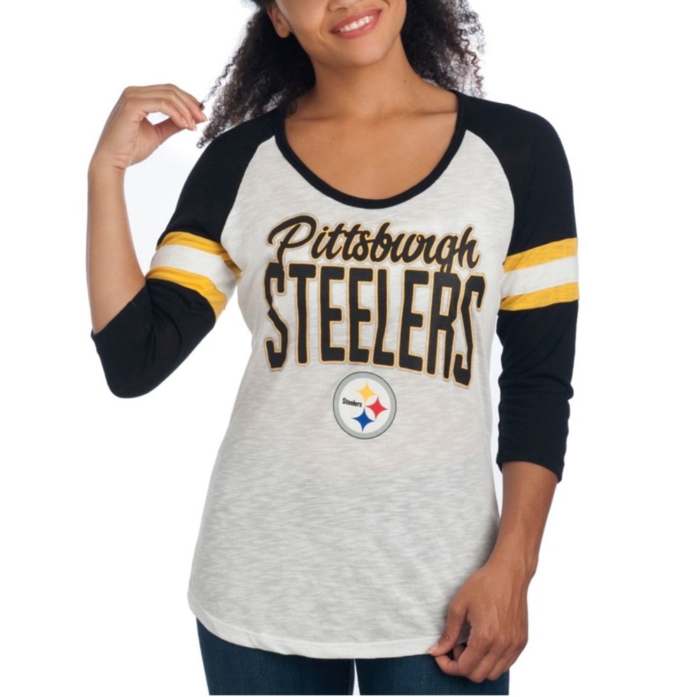 Pittsburgh Steelers Women's New Era Long Sleeve Raglan T-Shirt - Size S